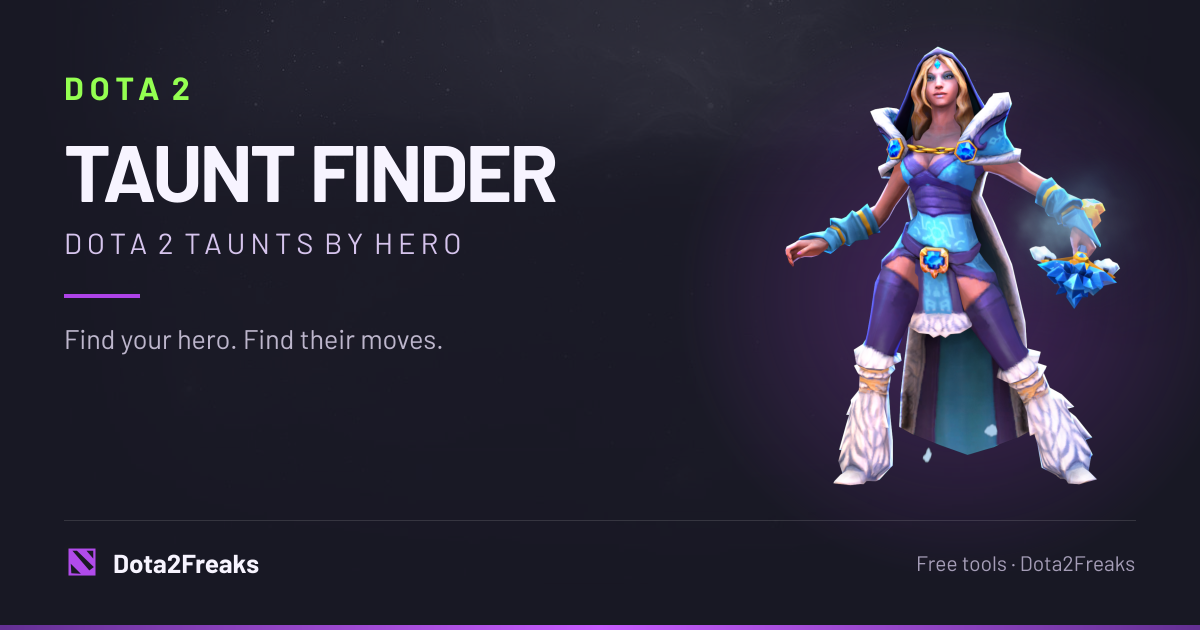 Dota 2 Taunt Finder with Crystal Maiden artwork
